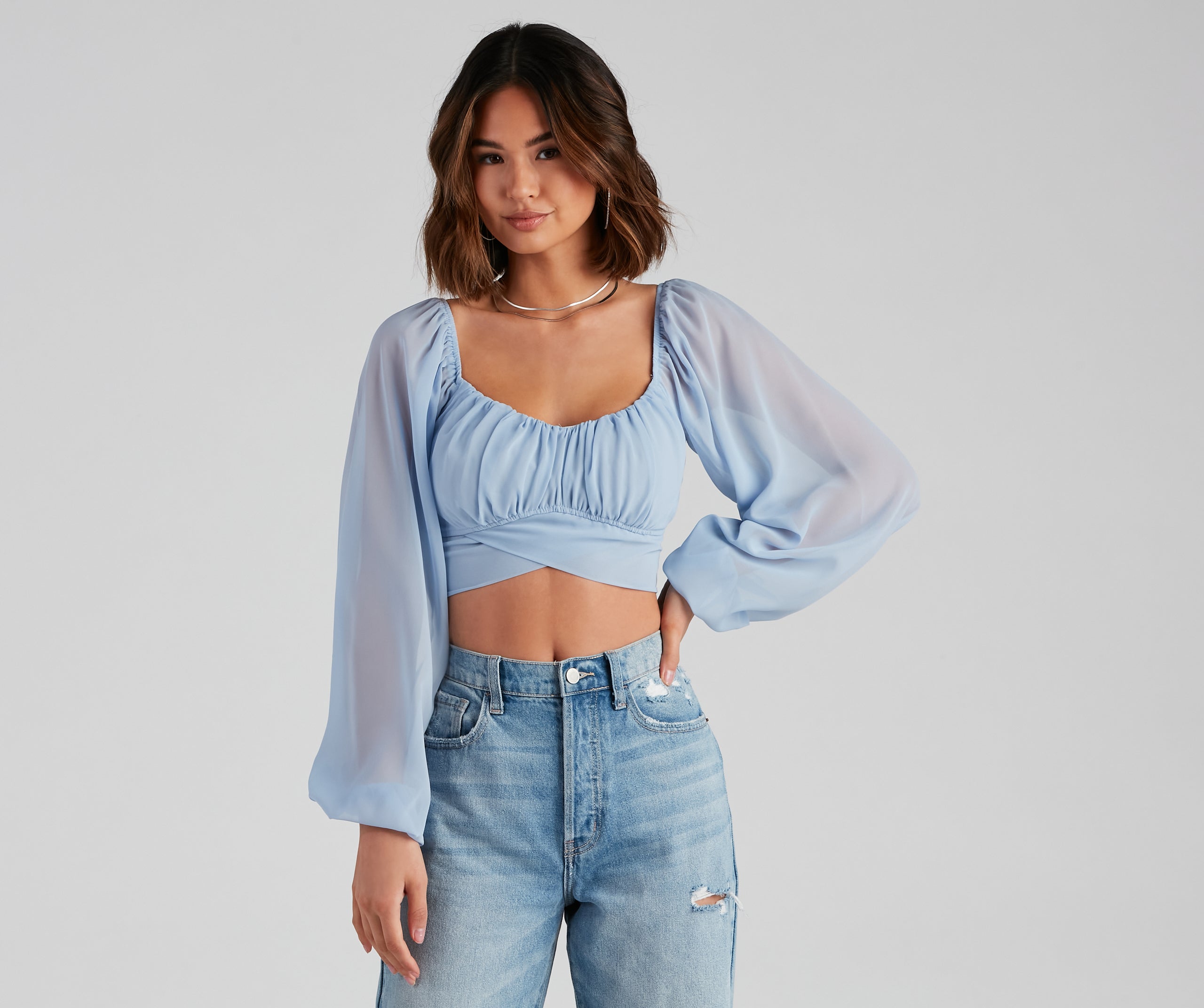 Such A Daydream Chiffon Crop Top