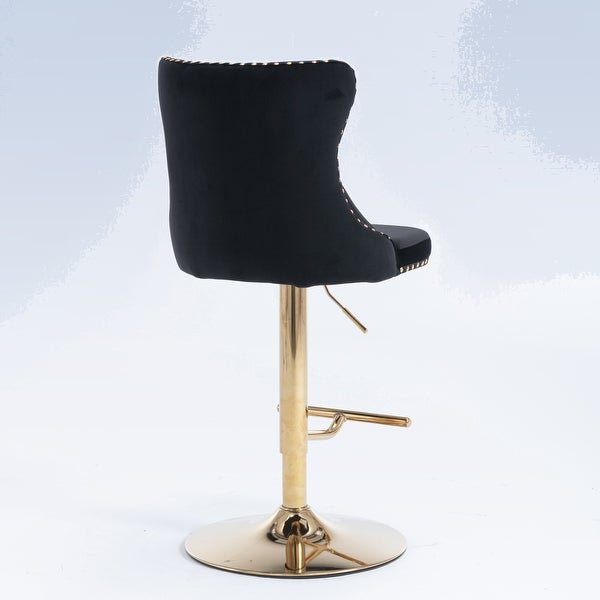 Modern Swivel Velvet Barstools Adjusatble Seat Height