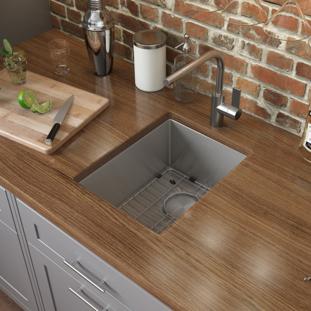 Ruvati RVH7114 14 quotUndermount 16 Gauge Tight Radius Bar Prep Sink   Bar Sinks   by Blue Bath  Houzz