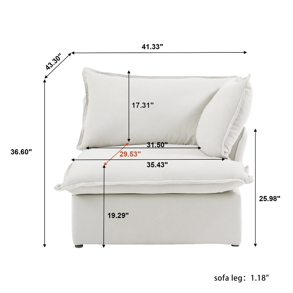 L Shaped Linen Sectional Sofa Modern Comfortable Sofa