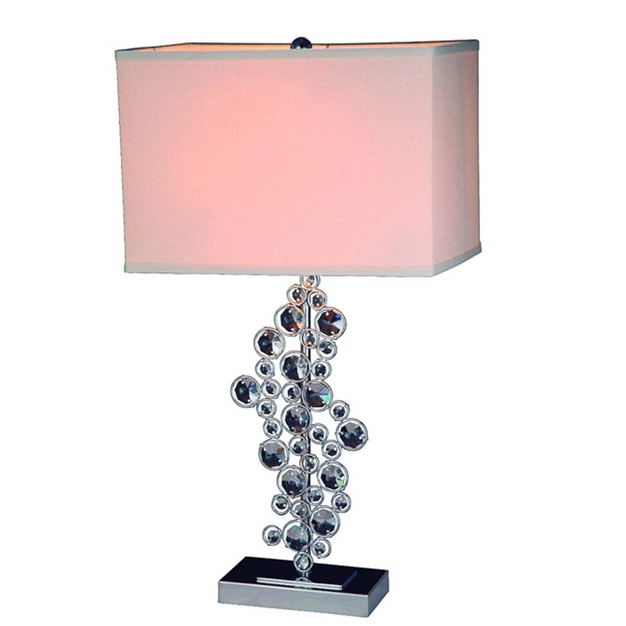 Prismatic Crystal And Sequin Table Lamp Silver Elegant Designs