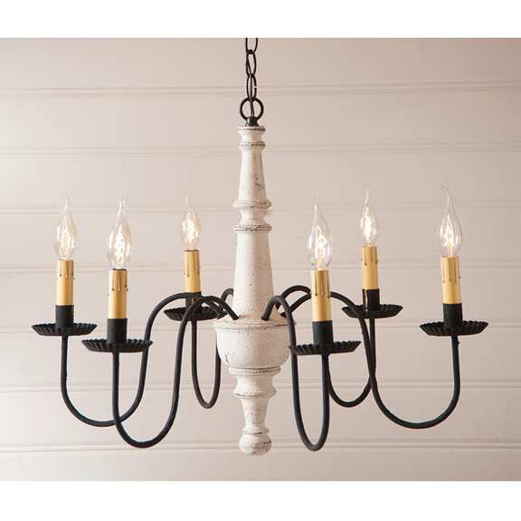 Irvin's Tinware 9156TVWH Harrison Wood Chandelier ...