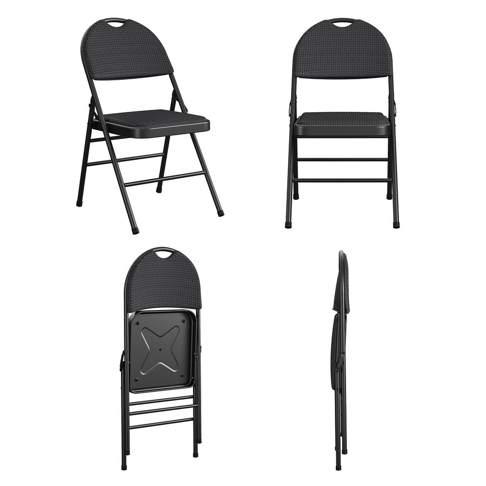 COSCO Commercial XL Comfort Fabric Padded Metal Folding Chair (4 Pack)