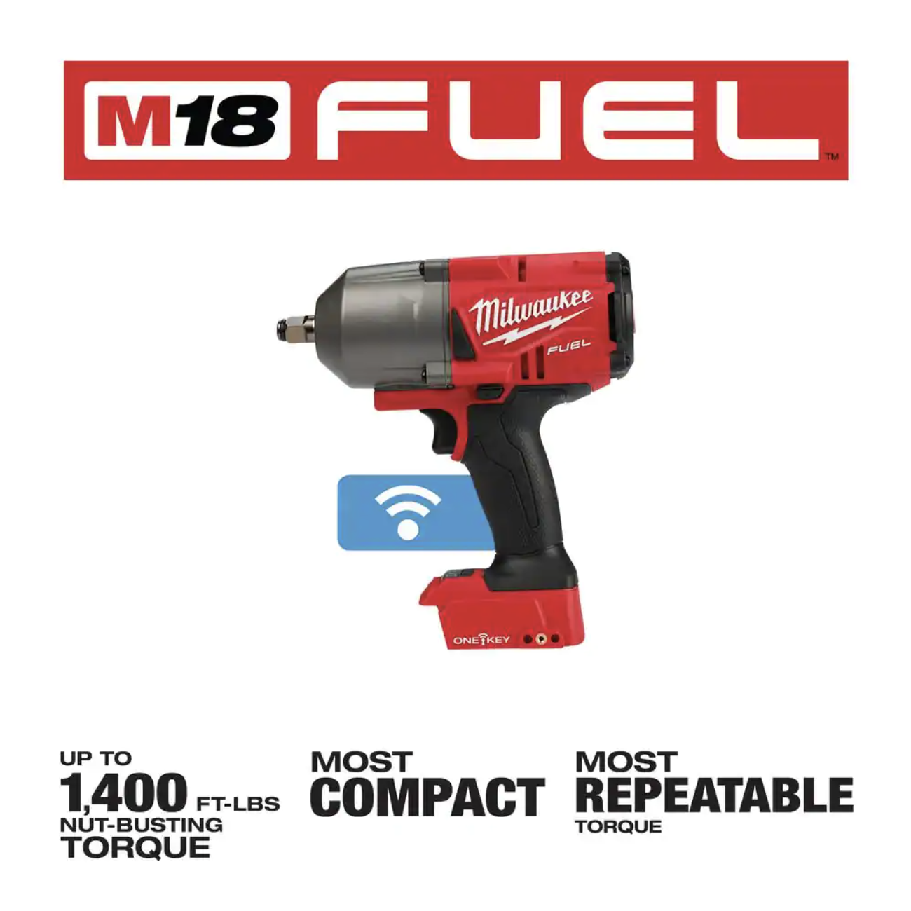 Milwaukee M18 FUEL ONE-KEY 18V Lithium-Ion Brushless Cordless 1/2 in. Impact Wrench with Friction Ring (Tool-Only)