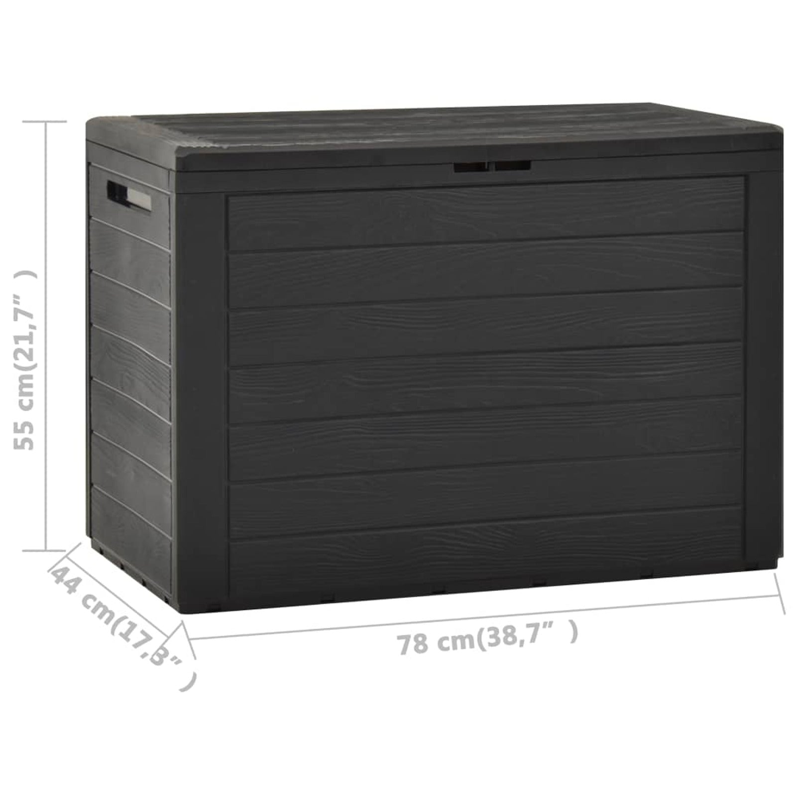 Patio Storage Box Anthracite Organization and Storage for Patio Furniture, Outdoor Cushions, Garden Tools and Pool Toys 38.7"x17.3"x21.7"