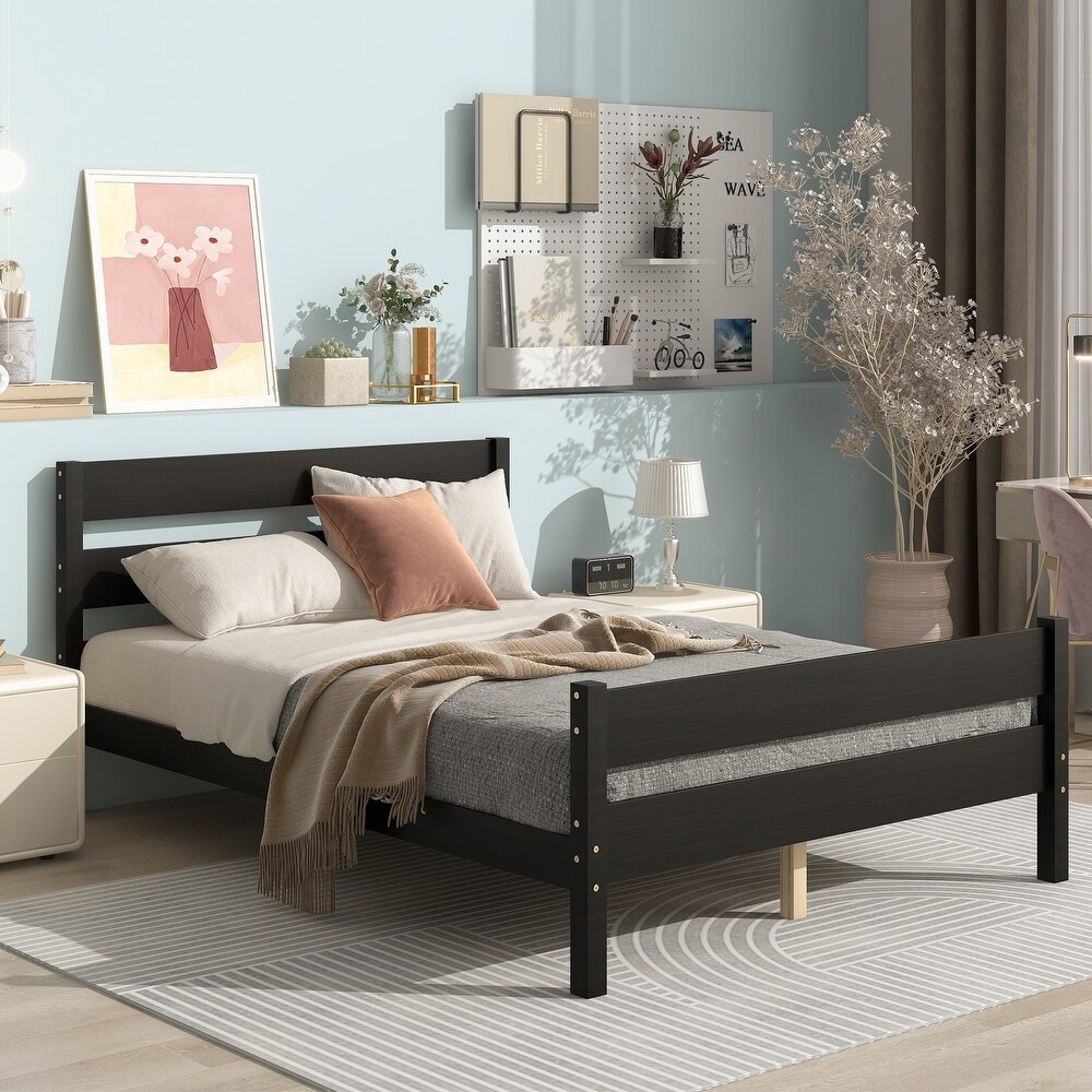 Soild Wood Platform Bed With wood slat