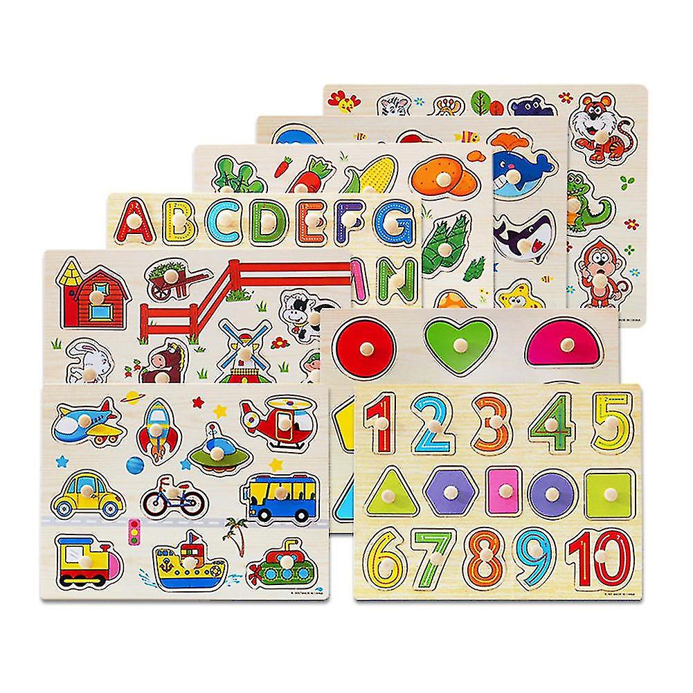 Blue Cartoon Alphabet Number Animal Board Education Kids Toy