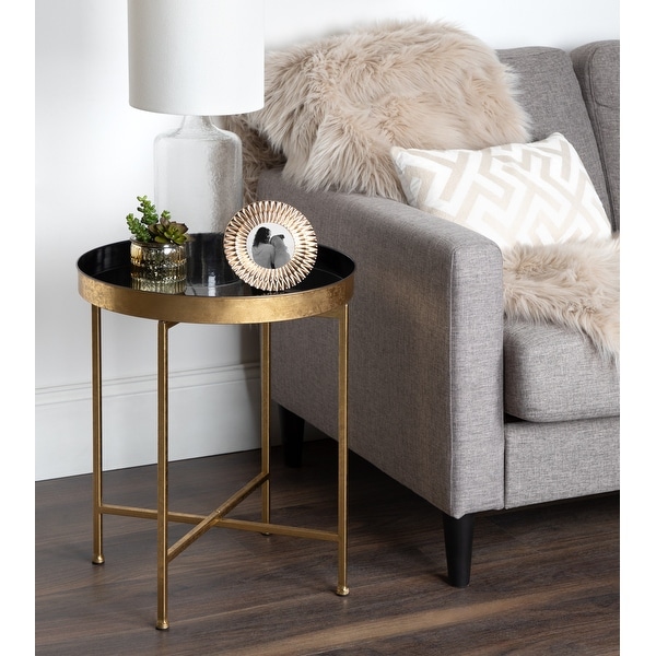 Kate and Laurel Celia Round Metal Side Table - 18.25x18.25x22