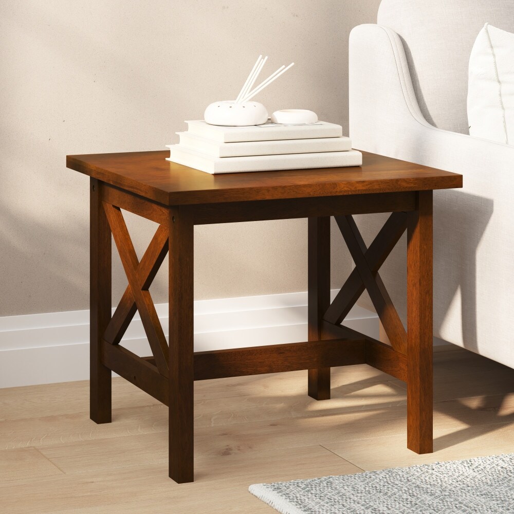 Classic Solid Wood Farmhouse End Table