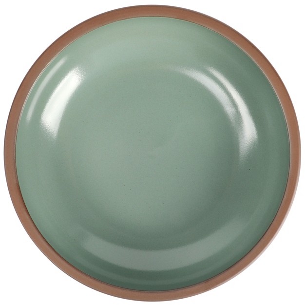 Gibson Elite Dumont 4 Piece Terracotta 9in Dinner Bowl Set In Green