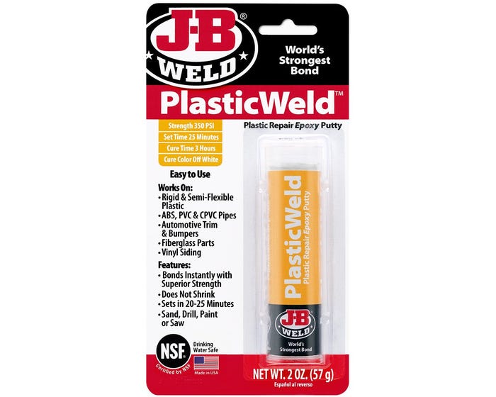 J-B Weld PlasticWeld Plastic Repair Epoxy Putty-2 oz. 8237