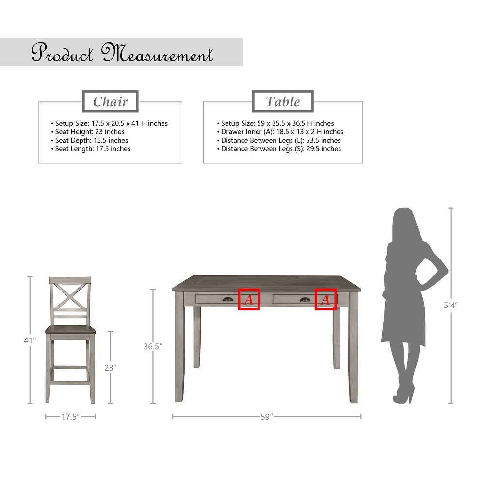 Dardanelle 5 Piece Counter Height Dining Set