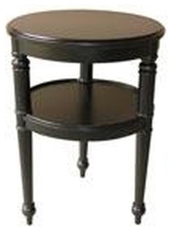 Side Table TRADE WINDS PROVENCE Traditional Antique Round Black   Traditional   Side Tables And End Tables   by EuroLuxHome  Houzz