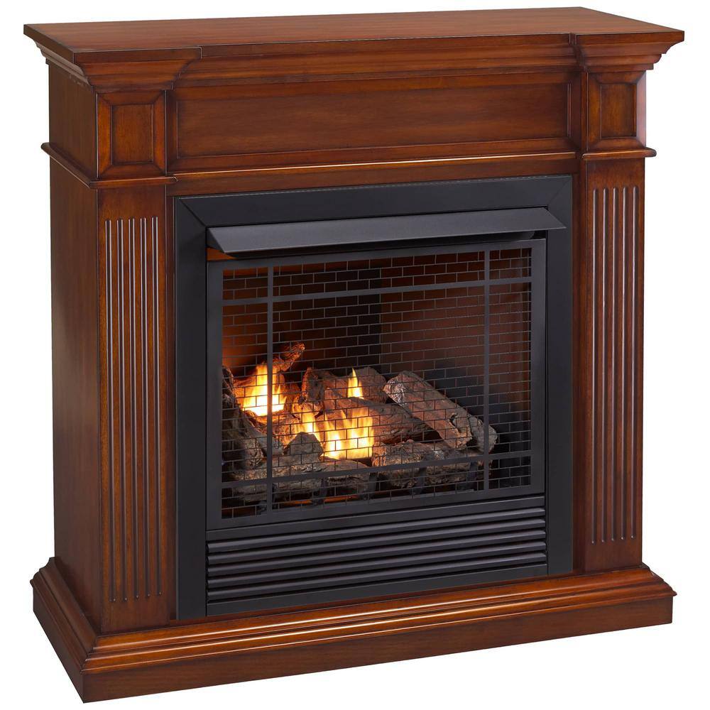 Duluth Forge 32 000 BTU Dual Fuel Vent Free Gas Fireplace Remote Control in Heritage Cherry FDI32R-J-HC