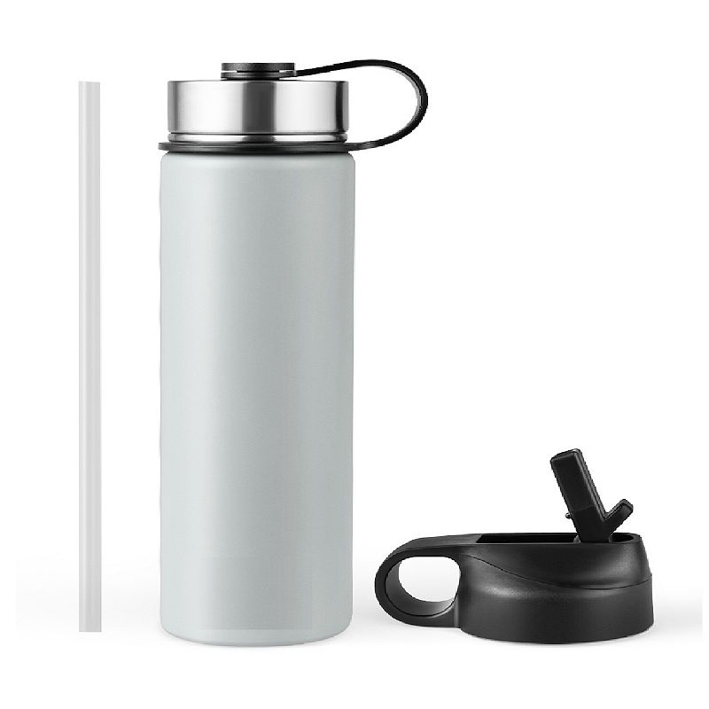 22 Oz Double-walled Insulated Stainless Steel Water Bottle with Straw Lid