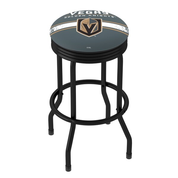 NHL Vegas Golden Knights 360 Degree Swivel Ribbed Barstool with Foam Padded Seat