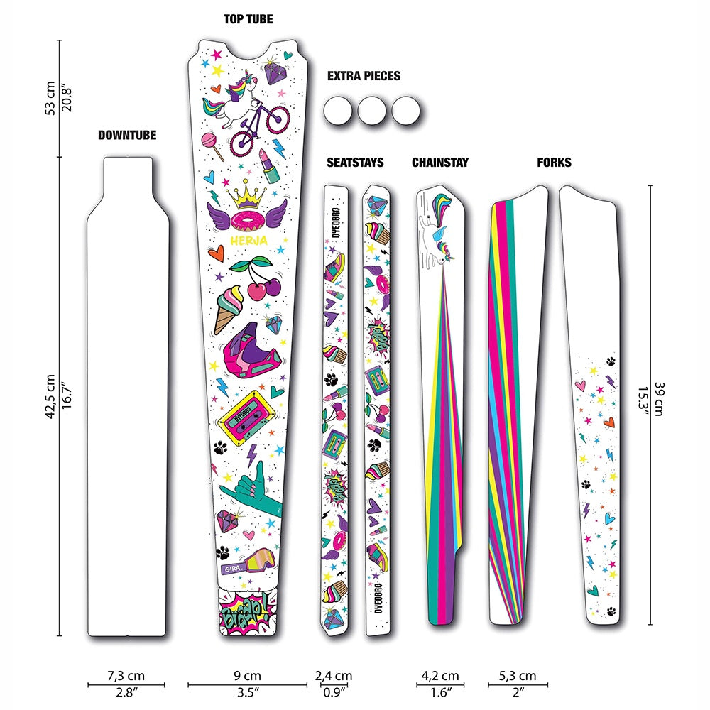 DYEDbro Gravel Frame Protection Kit - Unicorn Glitter