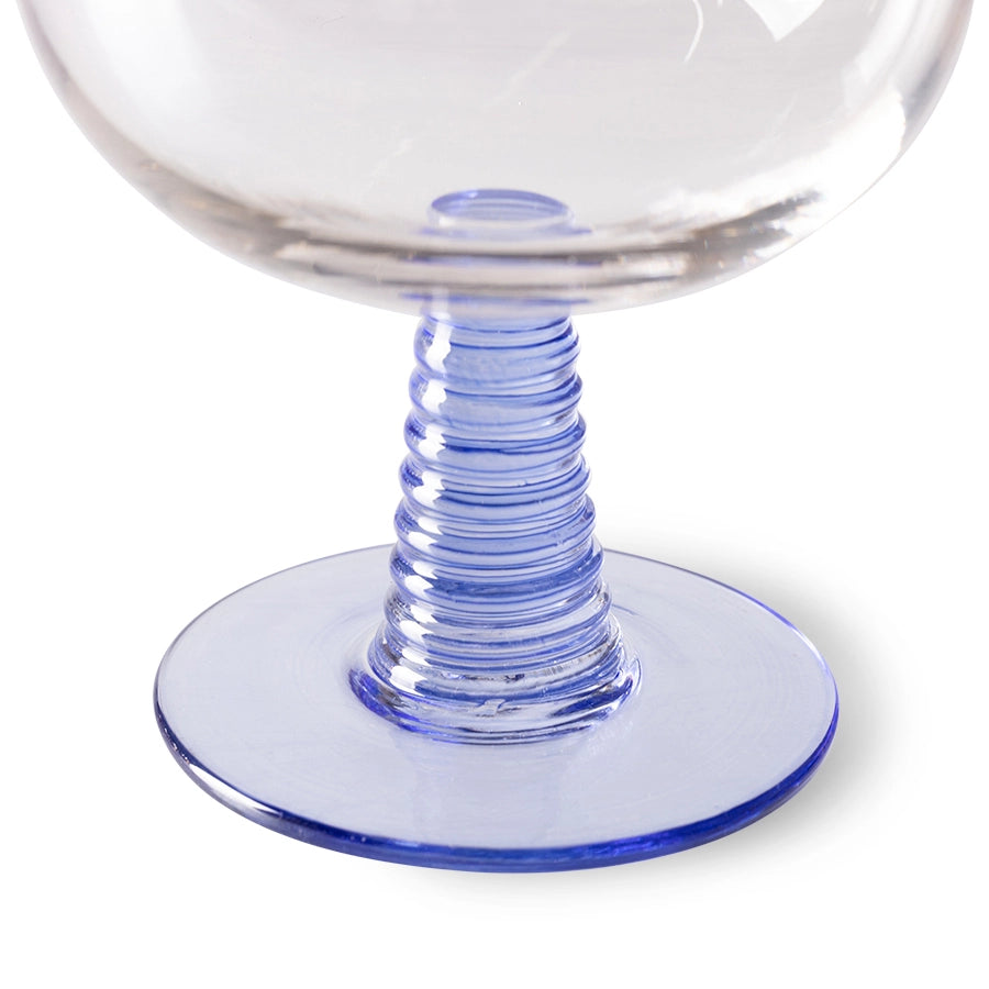 Wine glass - blue - low stem