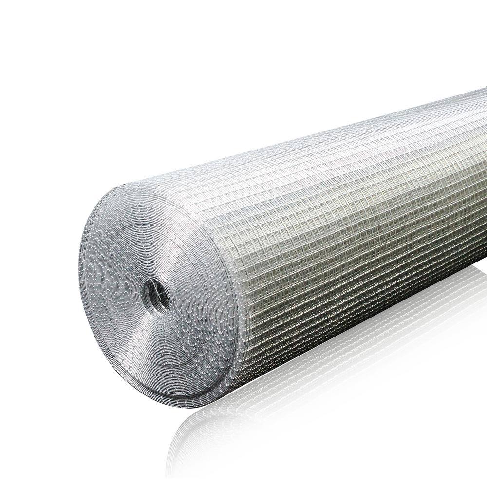 Runesay 36 in. x 100 ft. Iron Hardware Cloth Welded Cage Wire Chicken Fence mesh Rolls Square Chicken Wire Netting Raised CAGEPOIUYTR04