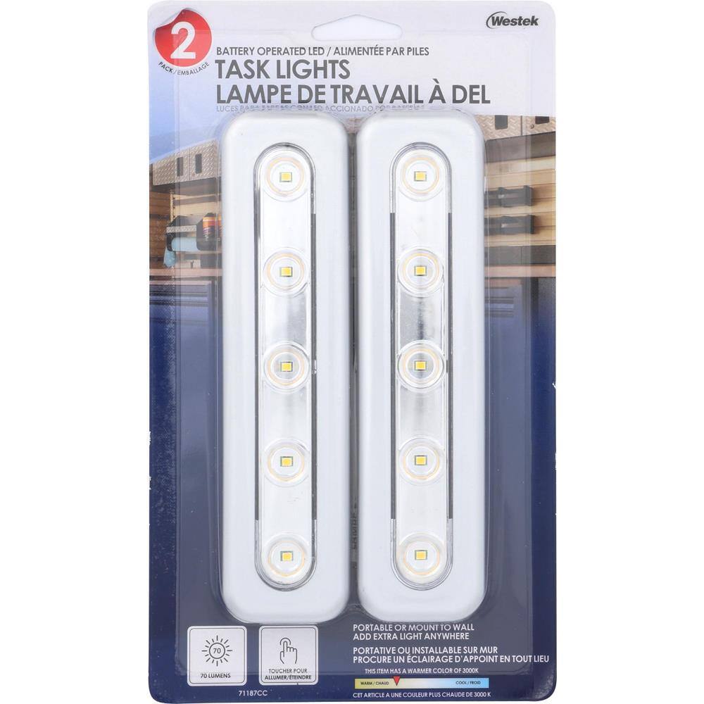 Hampton Bay Mini Task LED Silver Under Cabinet Light (2-Pack) 71187CC-T2