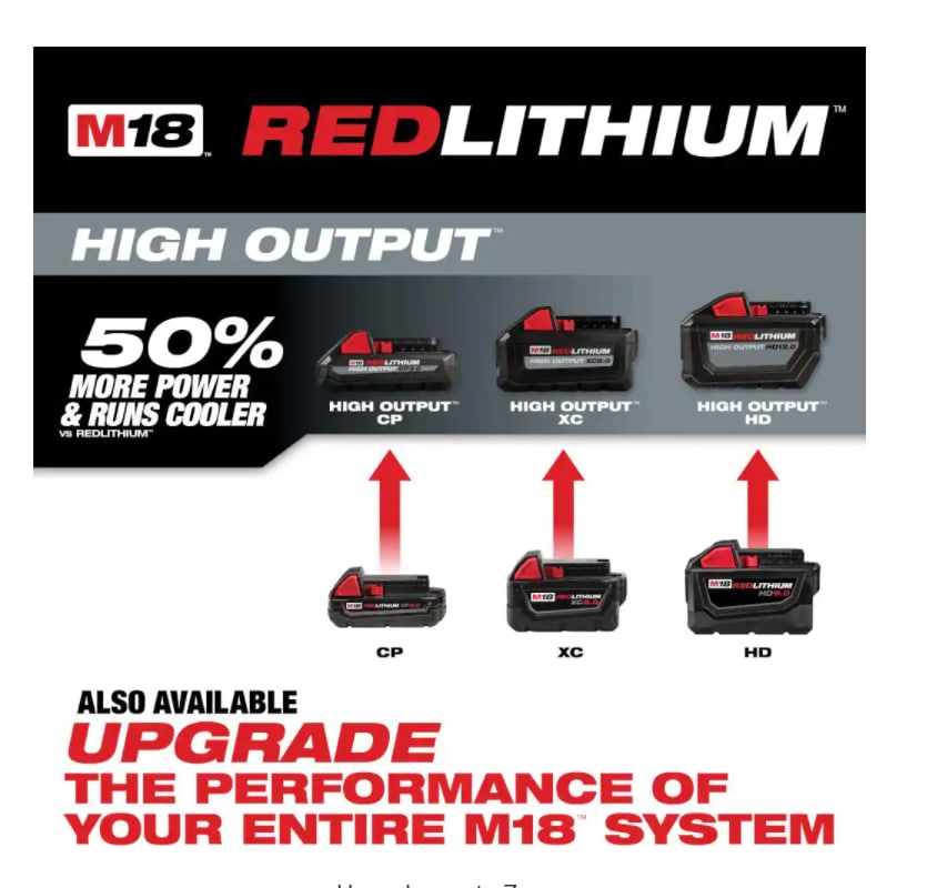 Milwaukee 48-11-1850 M18 18-Volt 5.0 Ah Lithium-Ion XC Extended Capacity Battery Pack