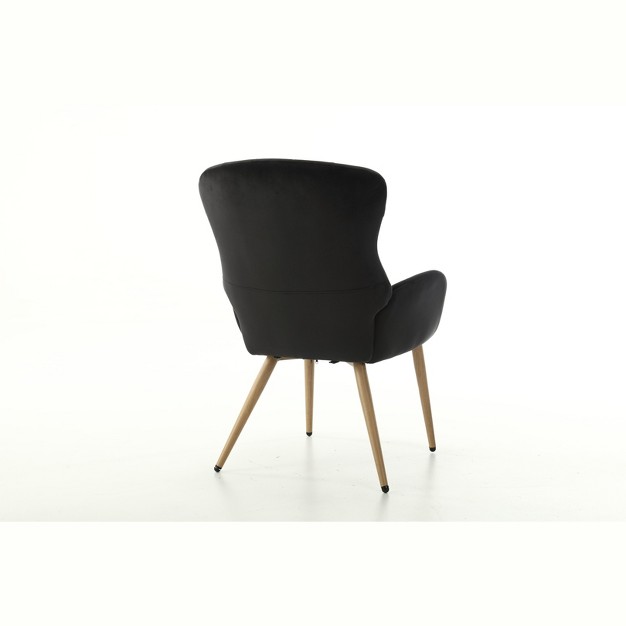 Modern Tufted Button Wing Back Accent Chair With Metal Legs Modernluxe