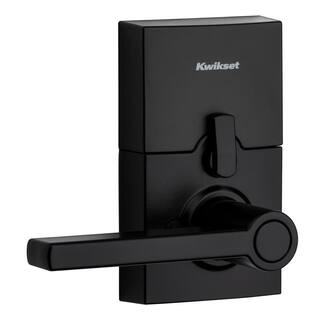 Kwikset 917 SmartCode Matte Black Contemporary Keypad Electronic Single-Cylinder Halifax Door Lever Featuring SmartKey Security 917HFL514SMTCPR