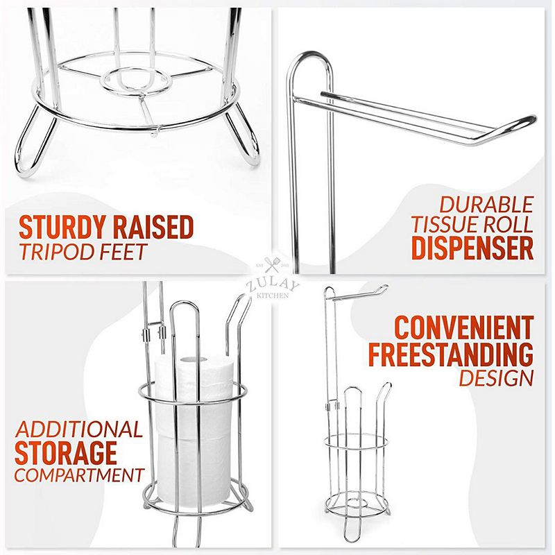 Toilet Paper Holder Stand and Storage