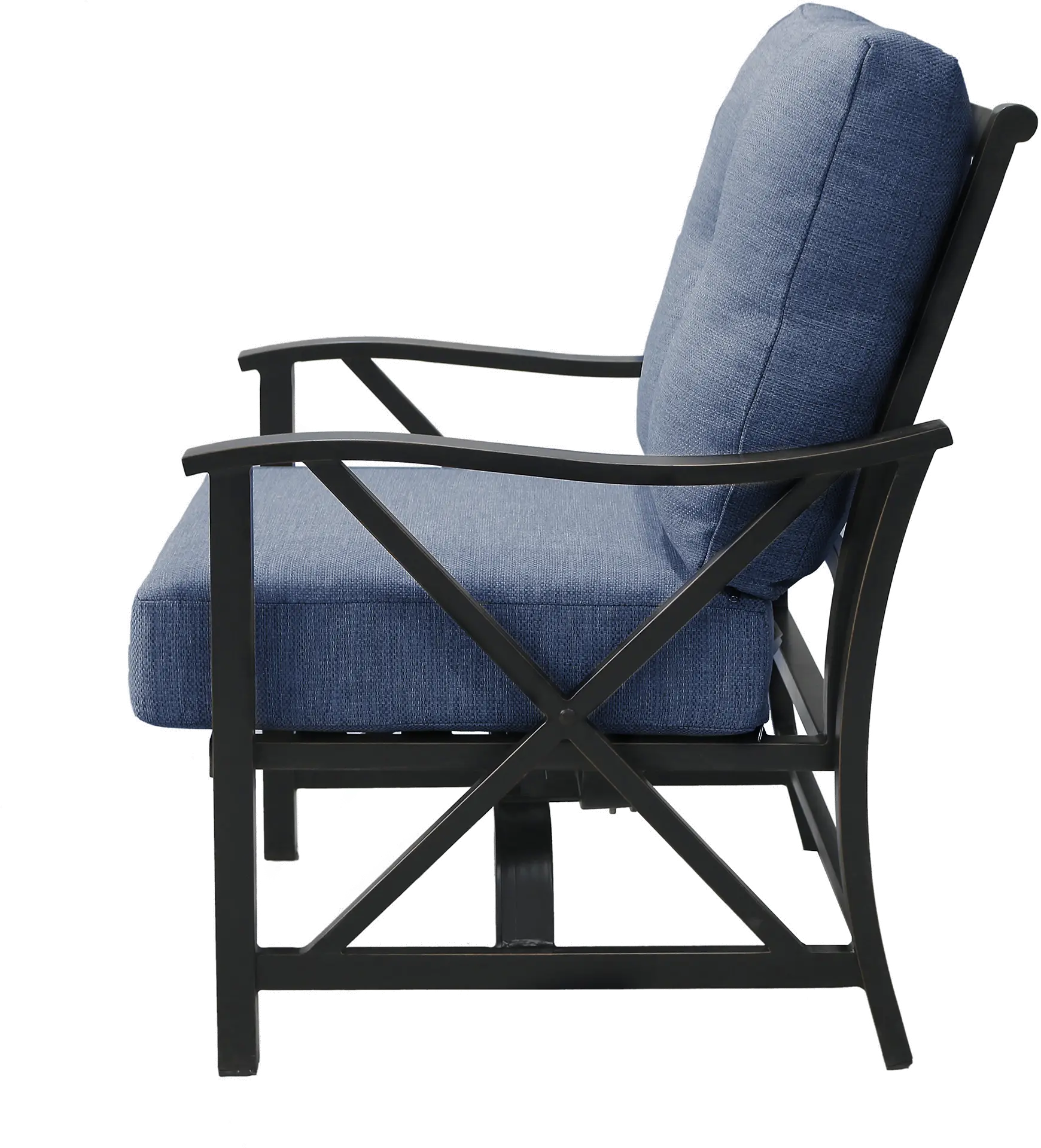 Denison Denim Blue Patio Club Chair with Motion