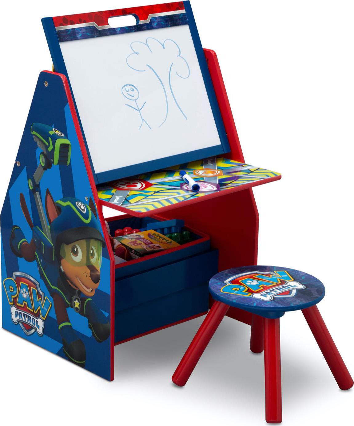 Nick Jr PAW Patrol Deluxe Kids Art Table Easel Desk Stool and Toy Organizer by Delta Children Greenguard Gold Certified  Crowdfused