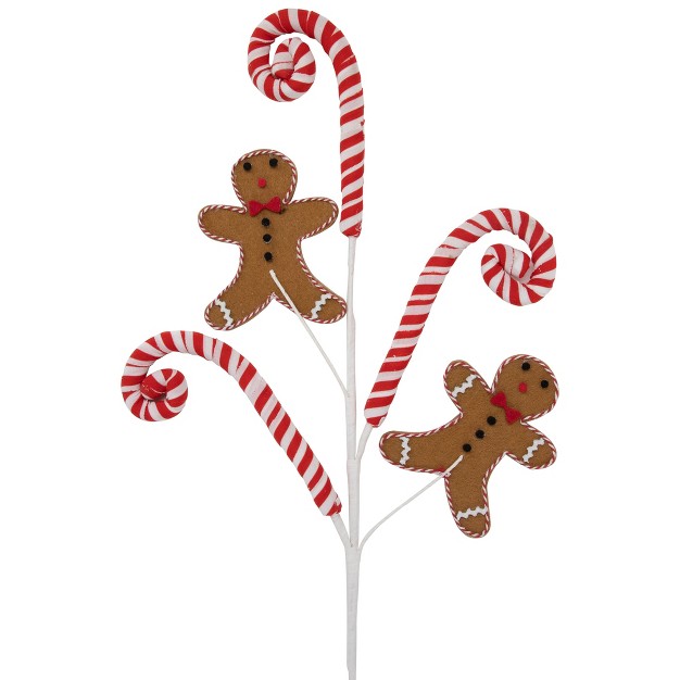 Gingerbread And Candy Cane Swirls Christmas Spray