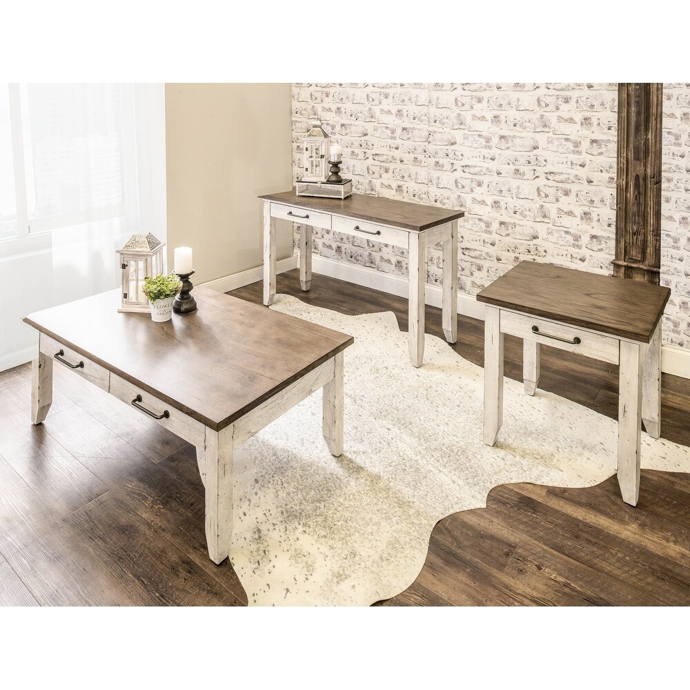 The Gray Barn Billings Creek Two Tone Ivory and Honey Coffee Table