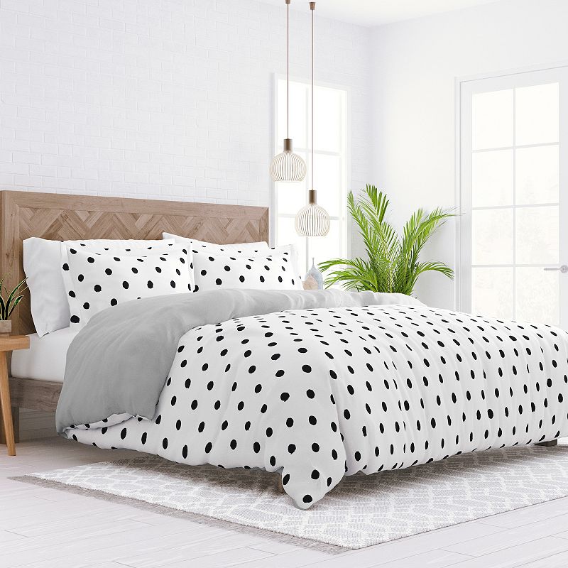 Home Collection Premium Ultra Soft Painted Polkadot Reversible Duvet Cover Set