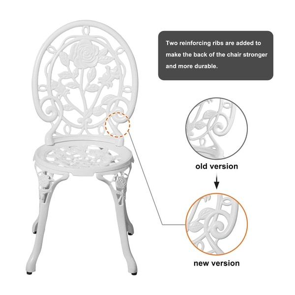 Outdoor Patio Cast Aluminum 3 Piece Bistro Set