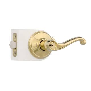 Schlage Flair Bright Brass Classic Keyed Entry Door Handle F51 FLA 505 605