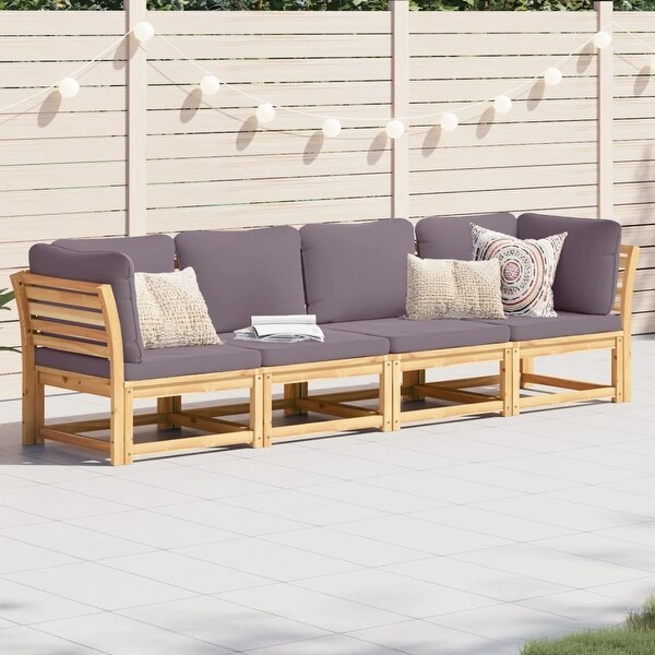 vidaXL Patio Sofa with Cushions 2Seater Outdoor Loveseat Solid Wood Acacia