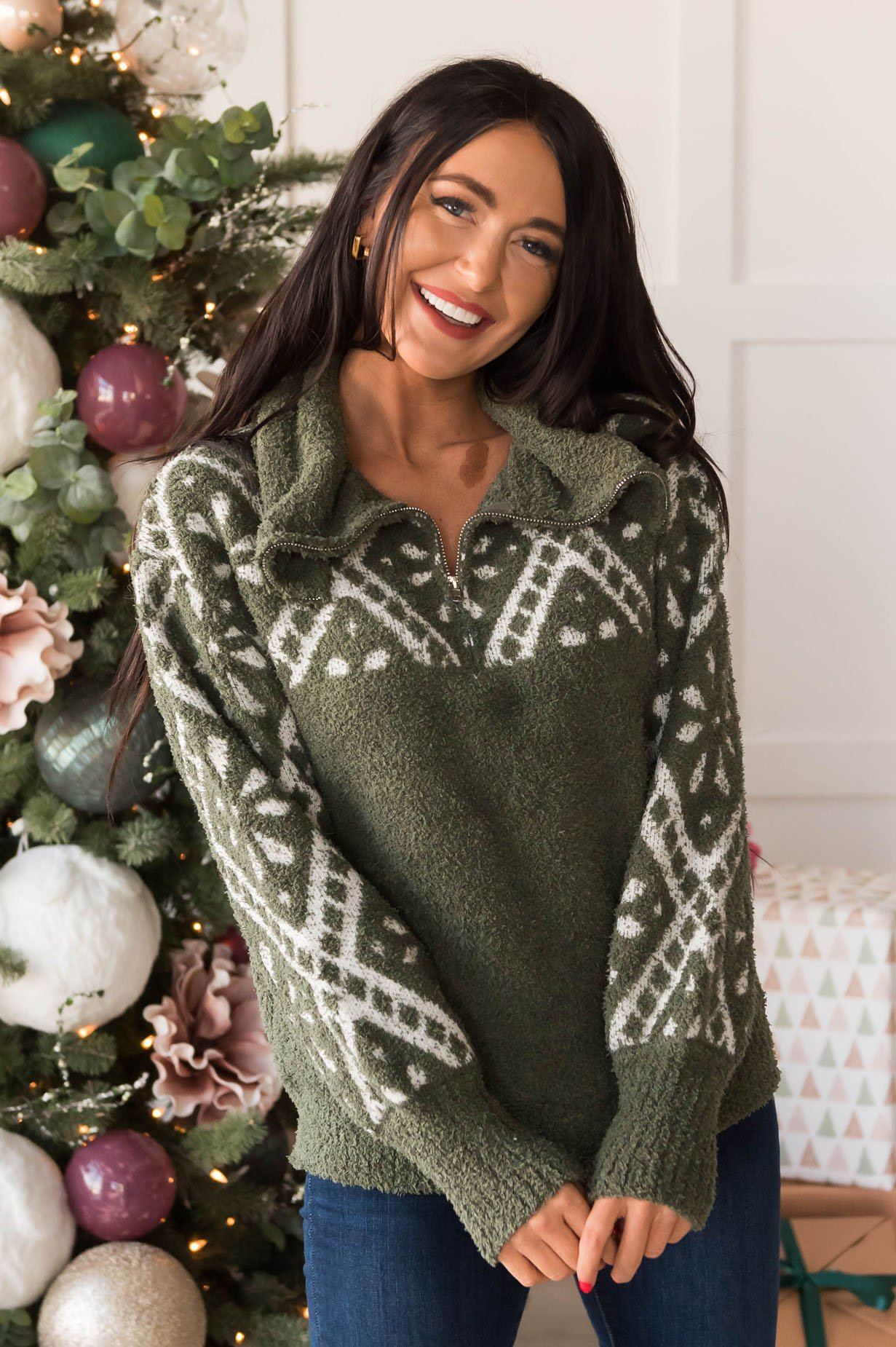 Hidden Gem Modest Pullover Sweater