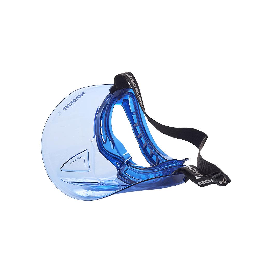 GPL500 Premium Goggle with Detachable Face Shield， Clear Lens， Anti-Fog Coating， Blue Frame