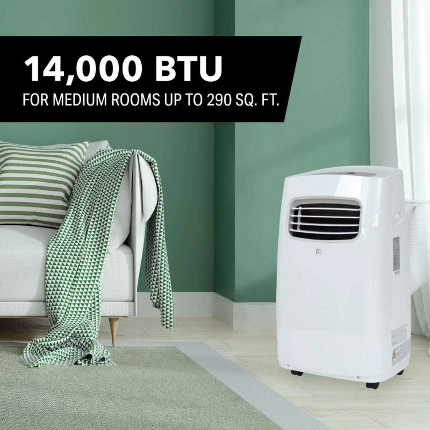 Perfect Aire 290 sq ft 3 speed 14，000 BTU Portable Air Conditioner with Remote