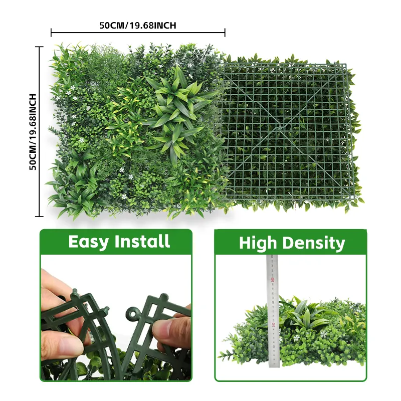 P180 Garden Supplies Decorative Faux Synthetic Grass Leaves Boxwood Hedge Panels Artificial Grass Wall