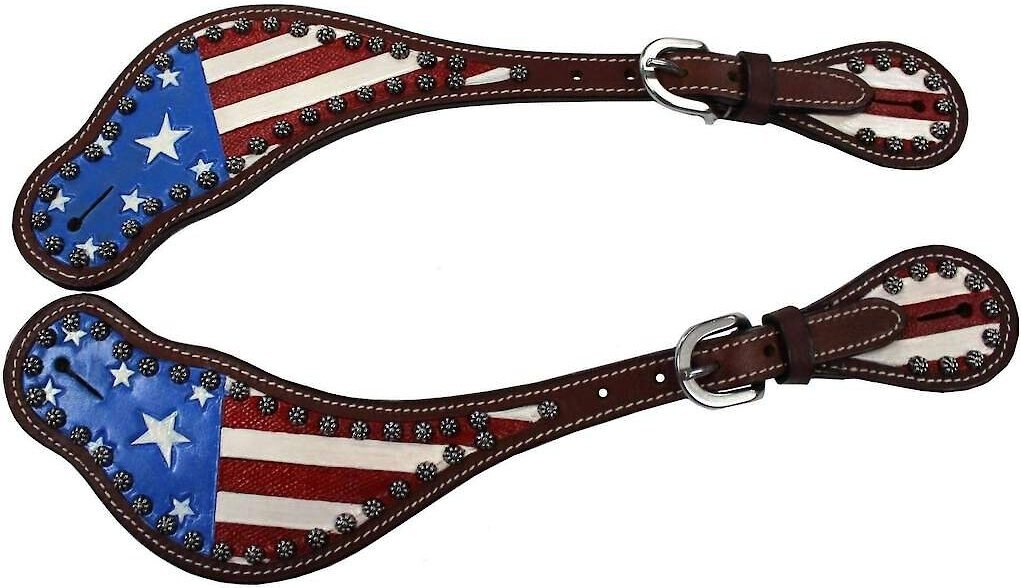 Tahoe Tack American Flag Leather Western Womens Spur Straps