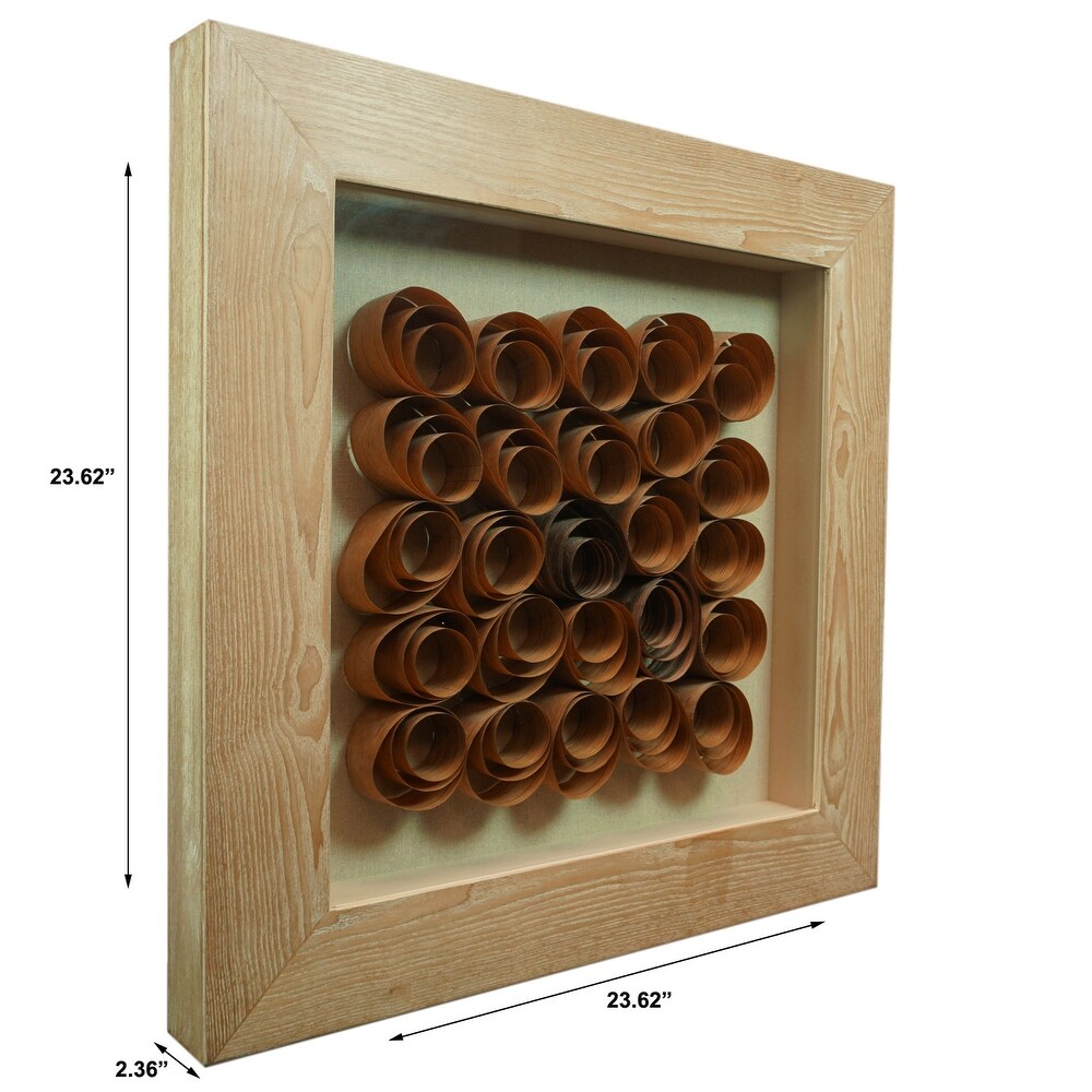 HUJI Wood Shaving Rolls Shadow Box Wall Décor