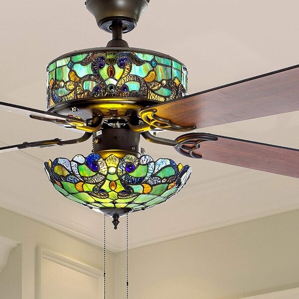 Stained Glass Magna Carta LED Ceiling Fan - 52