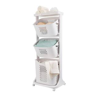 YIYIBYUS 3-Layer Moveable Laundry Basket Bathroom Multi-layer Clothes Storage Basket with Wheels HG-MLCR-5837