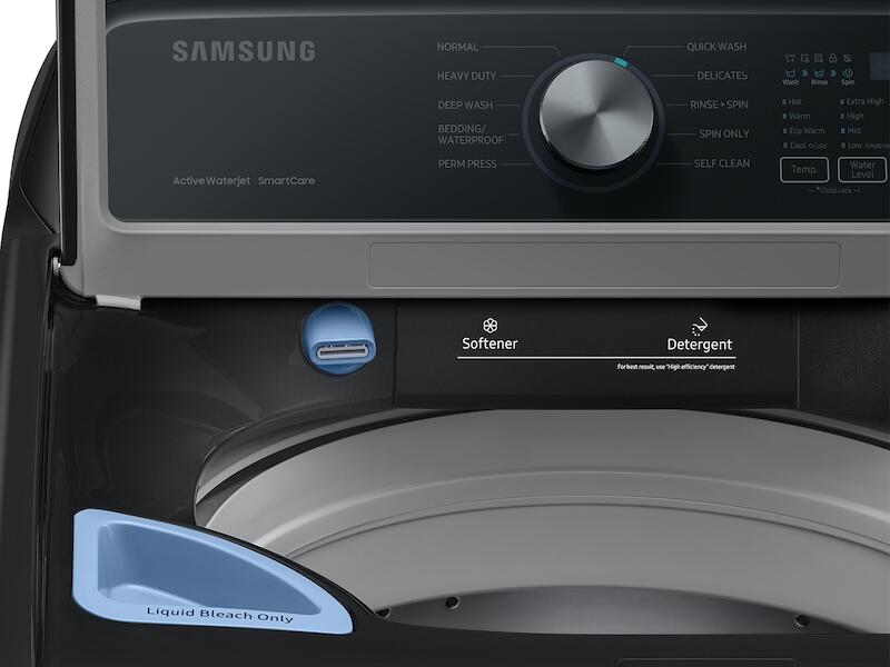 Samsung WA44A3405AV 4.4 Cu. Ft. Top Load Washer With Activewave™ Agitator And Active Waterjet In Brushed Black