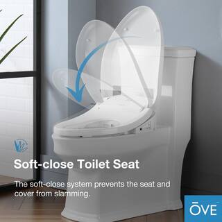 OVE Decors Calero Electric Bidet Seat for Elongated Shape Toilet in White CALERO