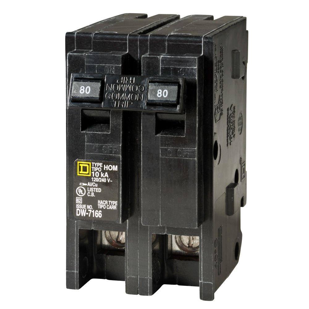 Square D Homeline 80 Amp 2-Pole Circuit Breaker HOM280CP