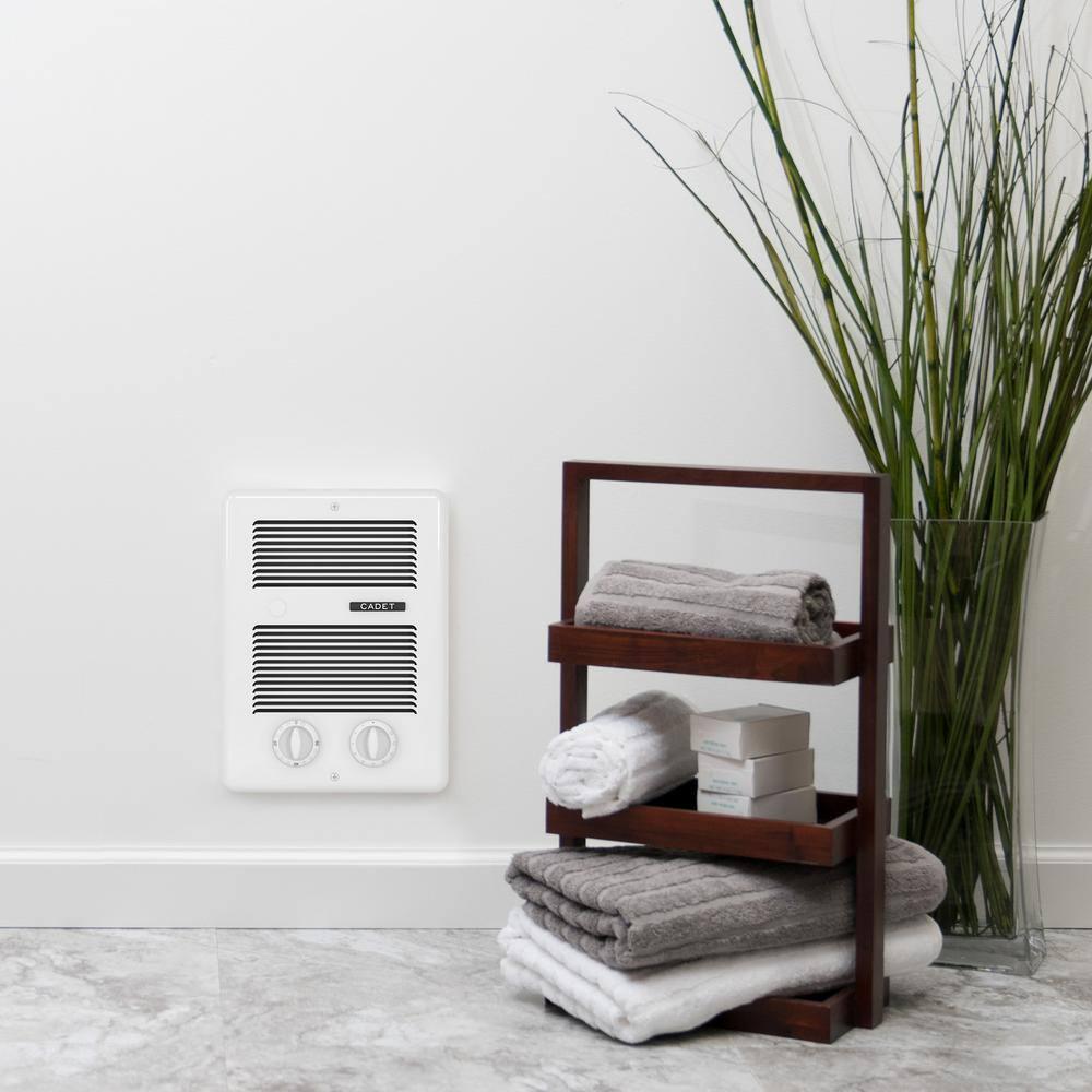 Cadet 240208volt 1300975watt ComPak Bath Inwall Fanforced Electric Heater in White with Timer