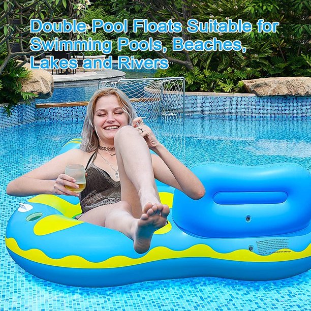 X XBEN Swimming Pool Floats for Adults, Large Inflatable Pool Rafts Chair Float, Multi-Purpose Floating Lounge Chair, Portable Water Hammock Floaties with Mesh Bottom for Adults,Kids