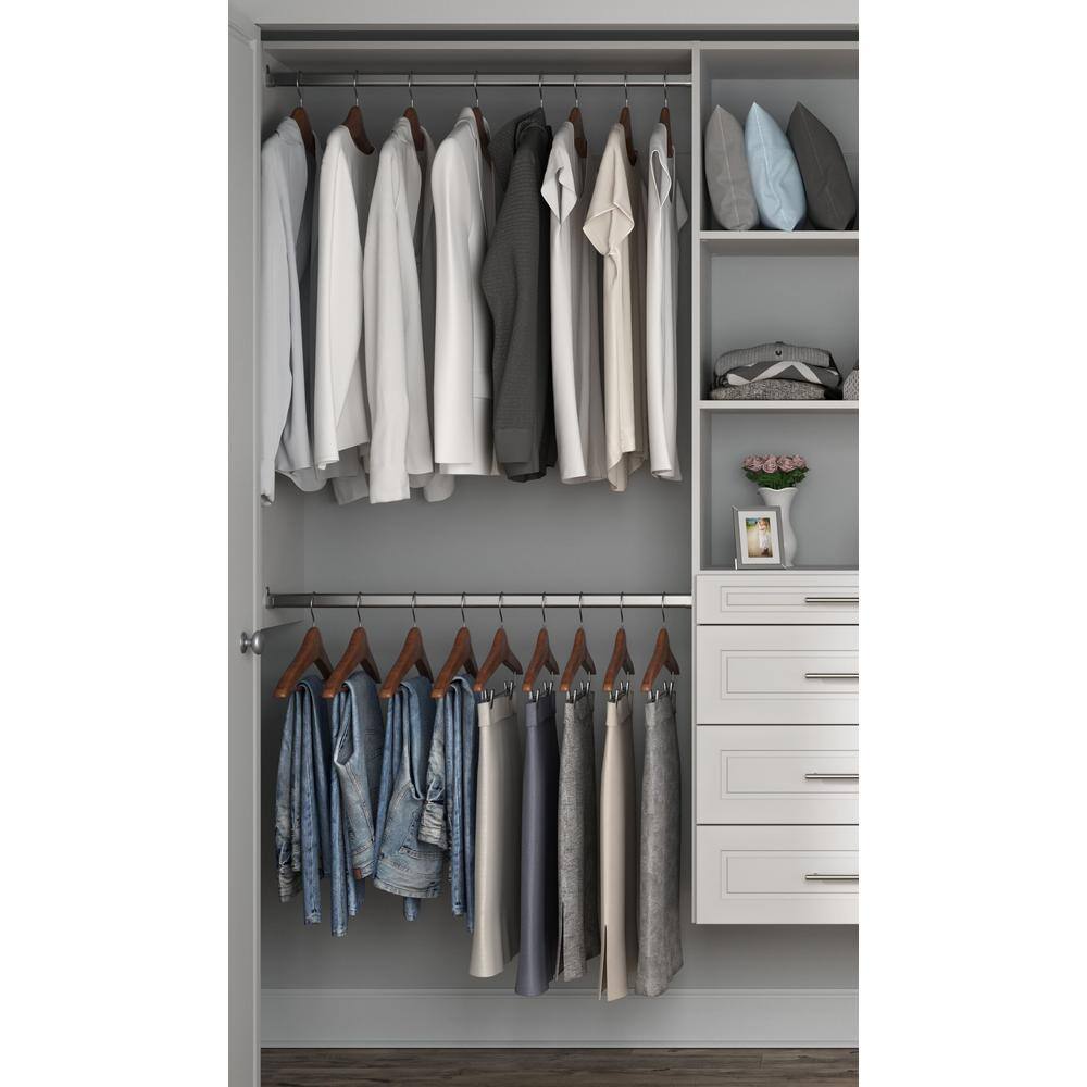 Closet Evolution Modern Raised Ultimate 60 in. W - 96 in. W White Wood Closet System WH64